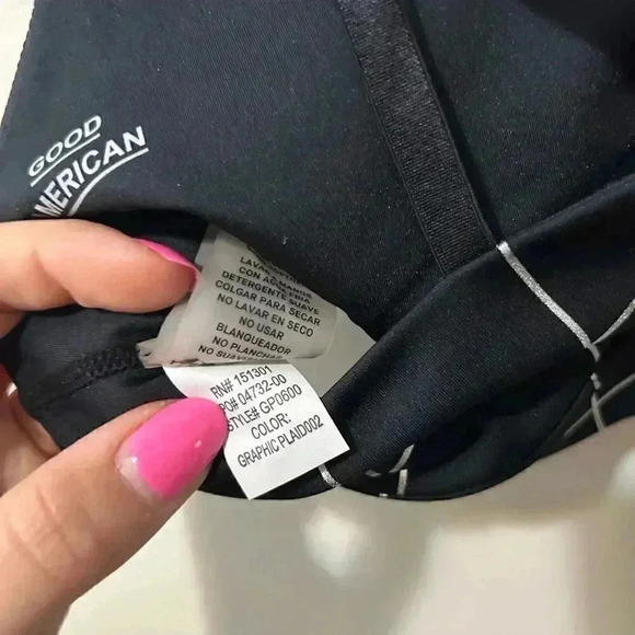 Good American Grid Foil-Print Bra 1/S - Picture 6 of 7